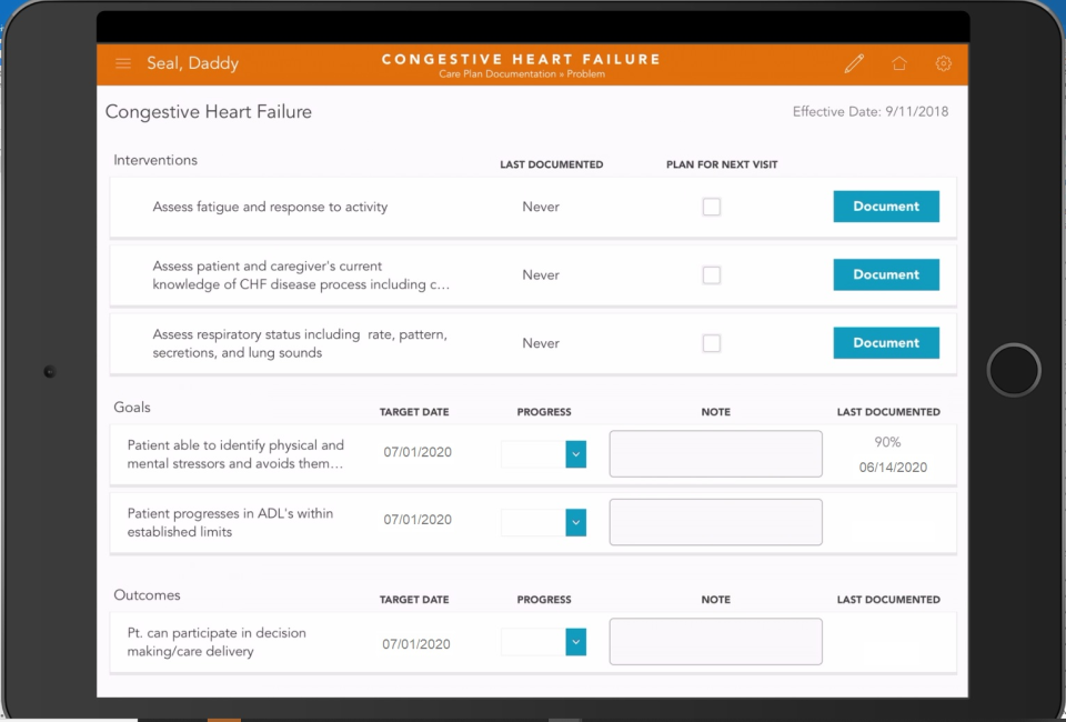 screenshot of MatrixCare Home Health & Hospice
